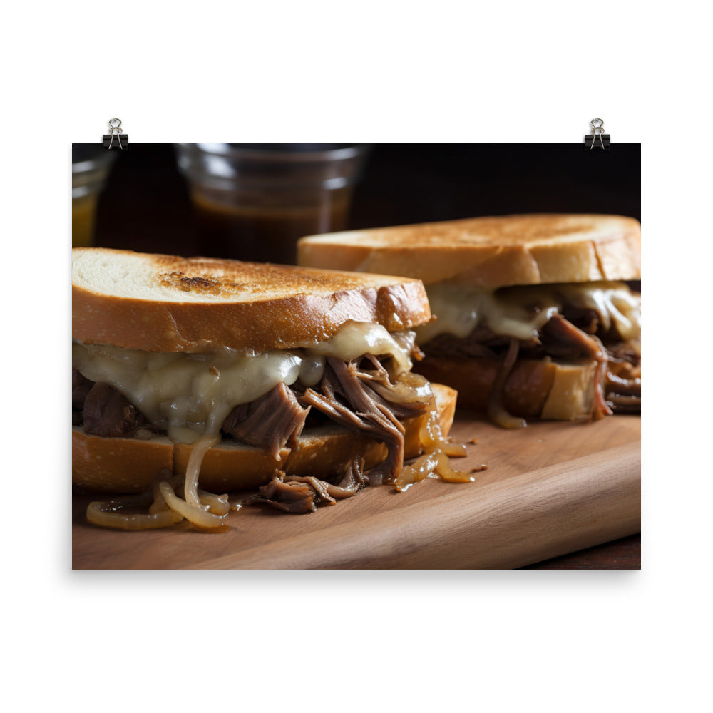 French Dip Sandwich with Caramelized Onions photo paper poster - Posterfy.AI