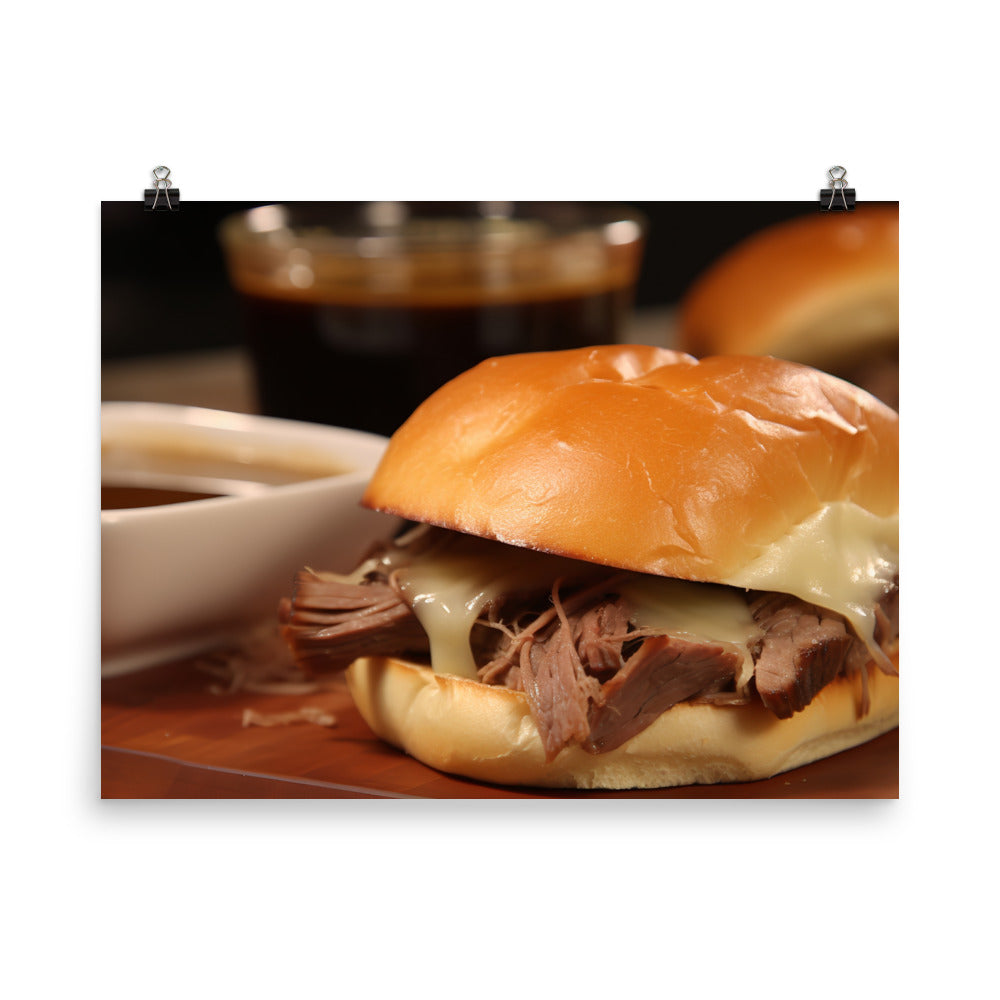 French Dip Sandwich with Au Jus photo paper poster - Posterfy.AI
