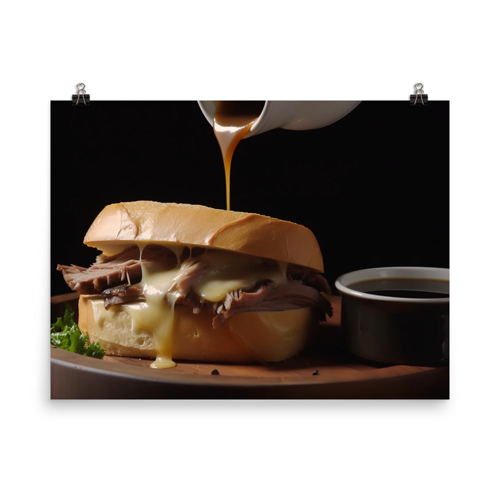 French Dip Sandwich with Au Jus photo paper poster - Posterfy.AI