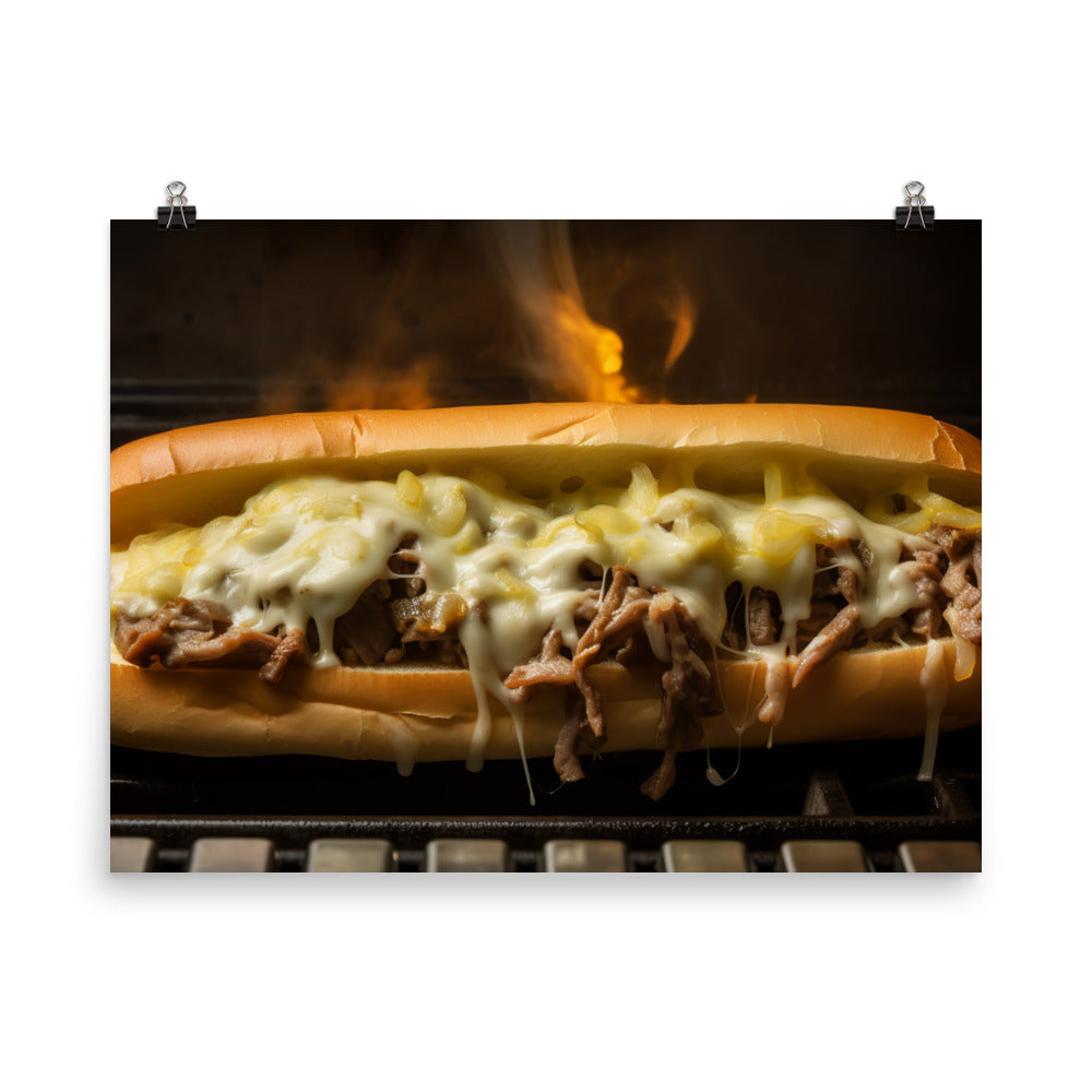 Sizzling Philly Cheesesteak photo paper poster - Posterfy.AI
