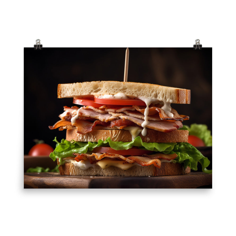 Triple decker Club sandwich photo paper poster - Posterfy.AI