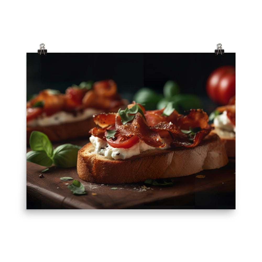 Open Faced BLT Crostini photo paper poster - Posterfy.AI
