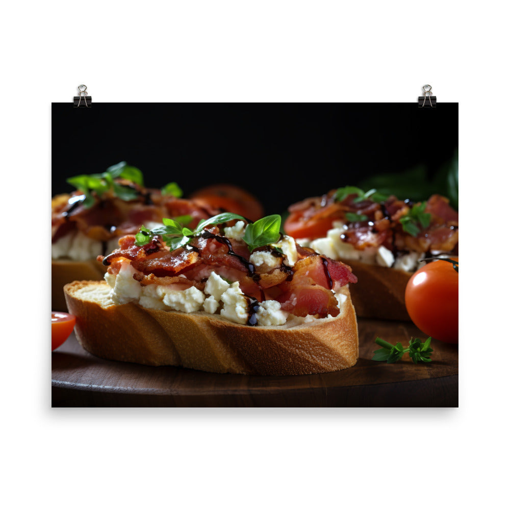 Open Faced BLT Crostini photo paper poster - Posterfy.AI