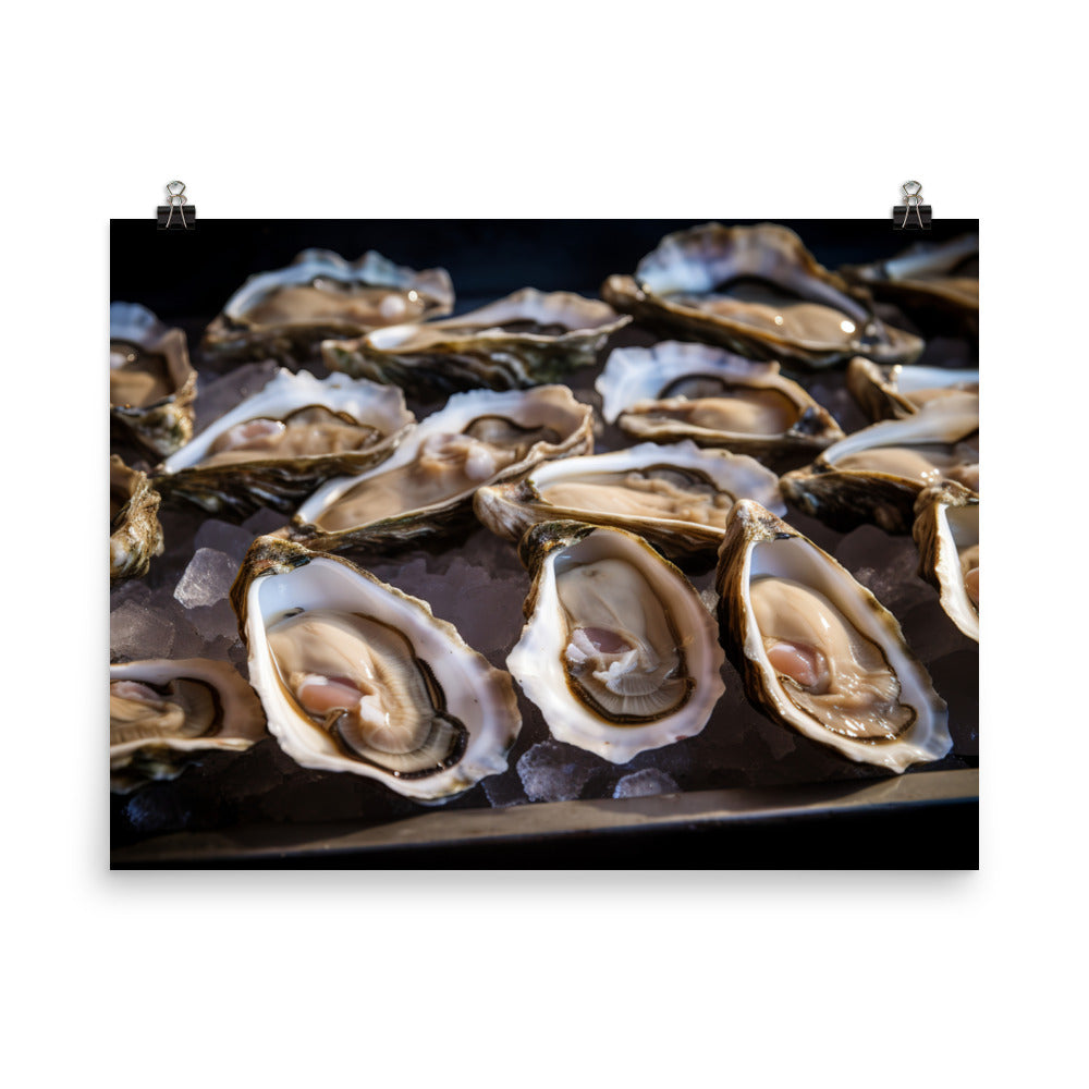 Freshly Shucked Malpeque Oysters photo paper poster - Posterfy.AI