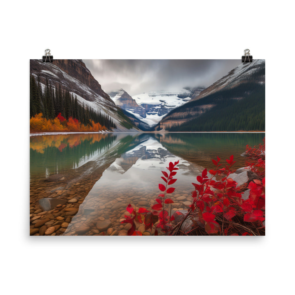 Vibrant Colors of Lake Louise photo paper poster - Posterfy.AI