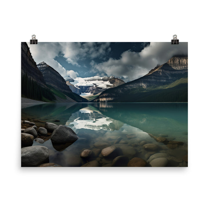 Embracing the Serenity of Lake Louise photo paper poster - Posterfy.AI