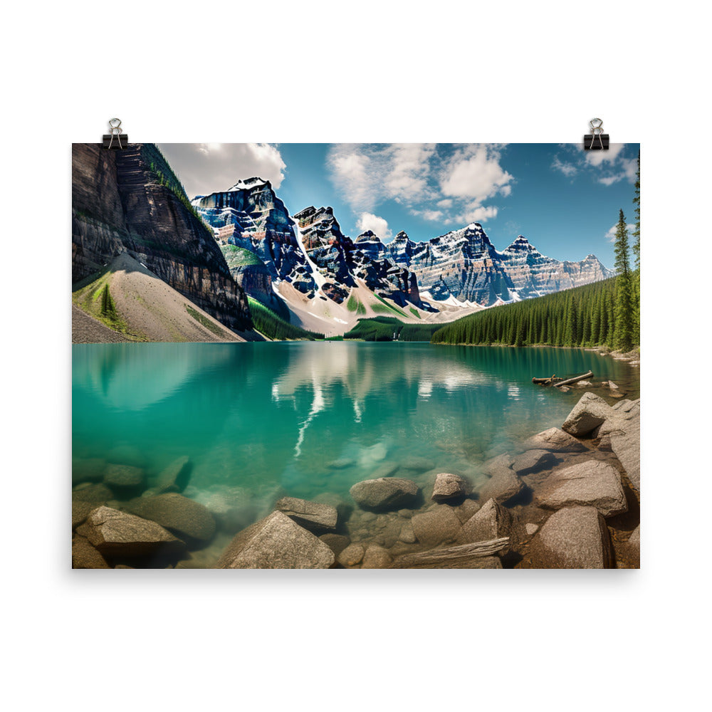 Beauty of Moraine Lake photo paper poster - Posterfy.AI