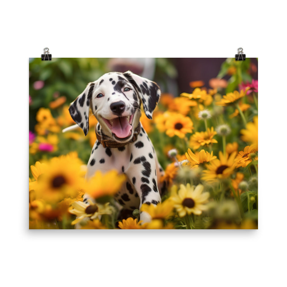 Dalmatian Pup in the Garden photo paper poster - Posterfy.AI