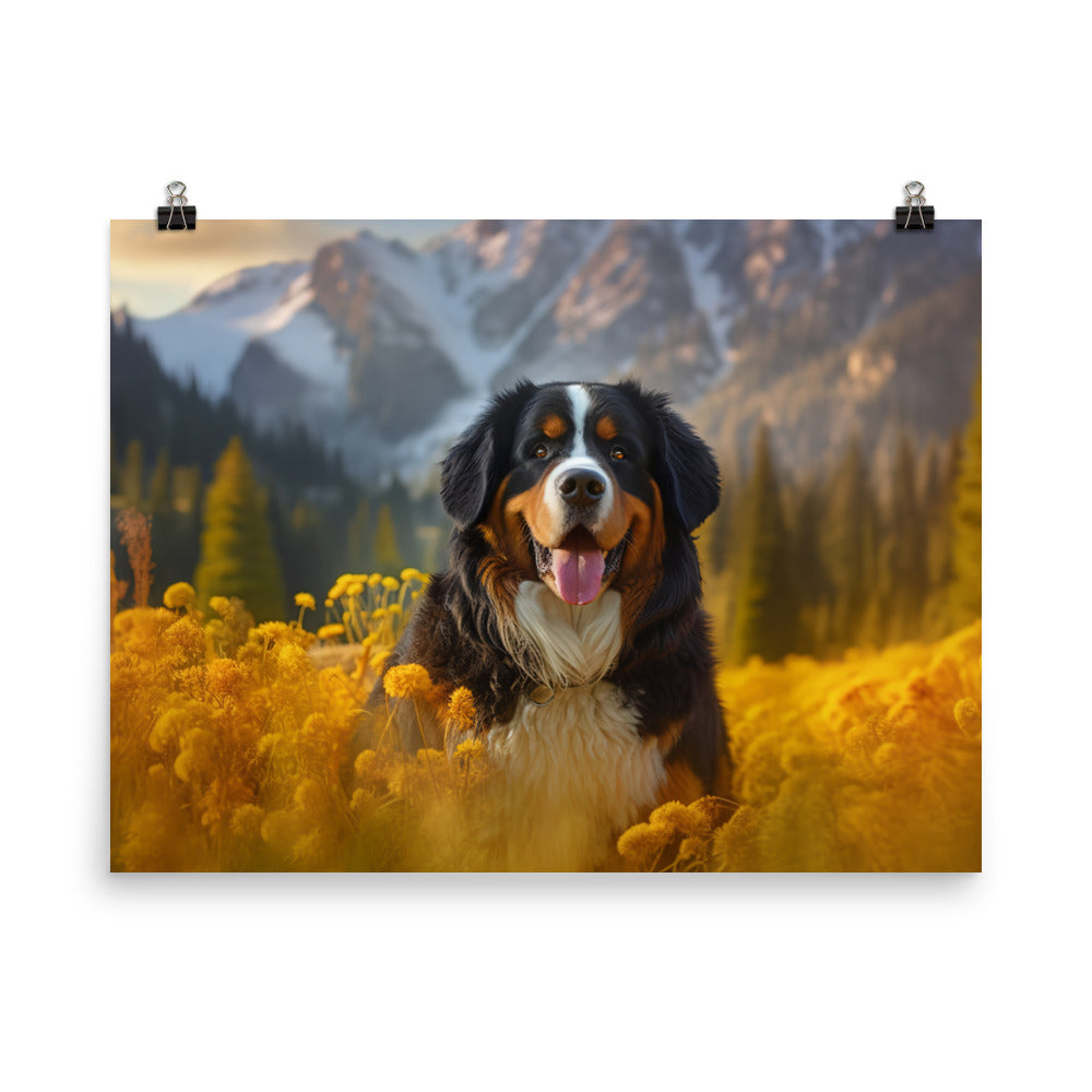 Majestic Bernese Mountain Dog photo paper poster - Posterfy.AI