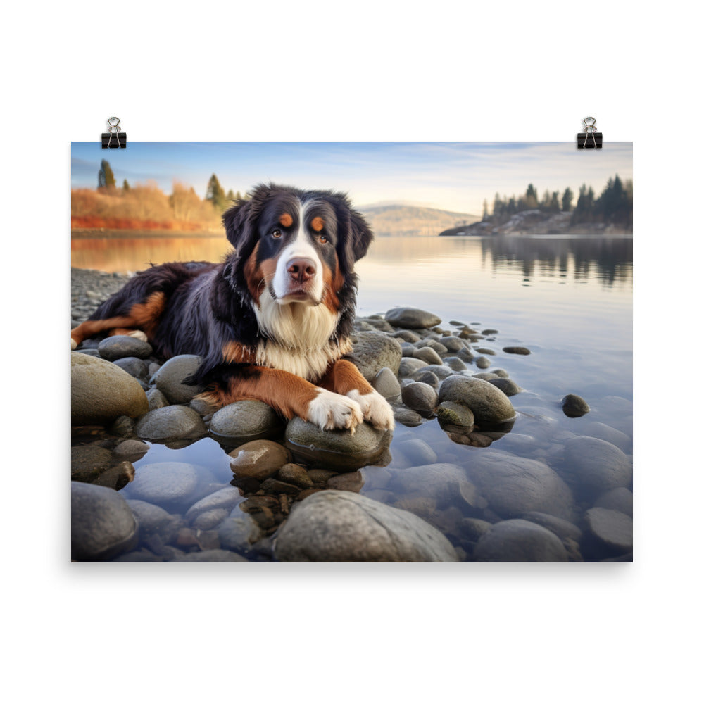 Loyal Bernese Mountain Dog photo paper poster - Posterfy.AI