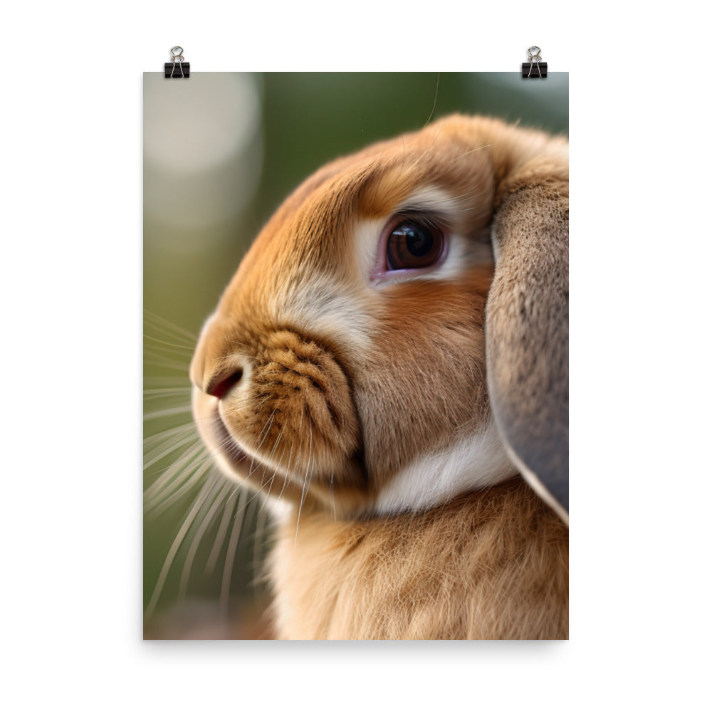 French Lop Portrait Photo paper poster - PosterfyAI.com