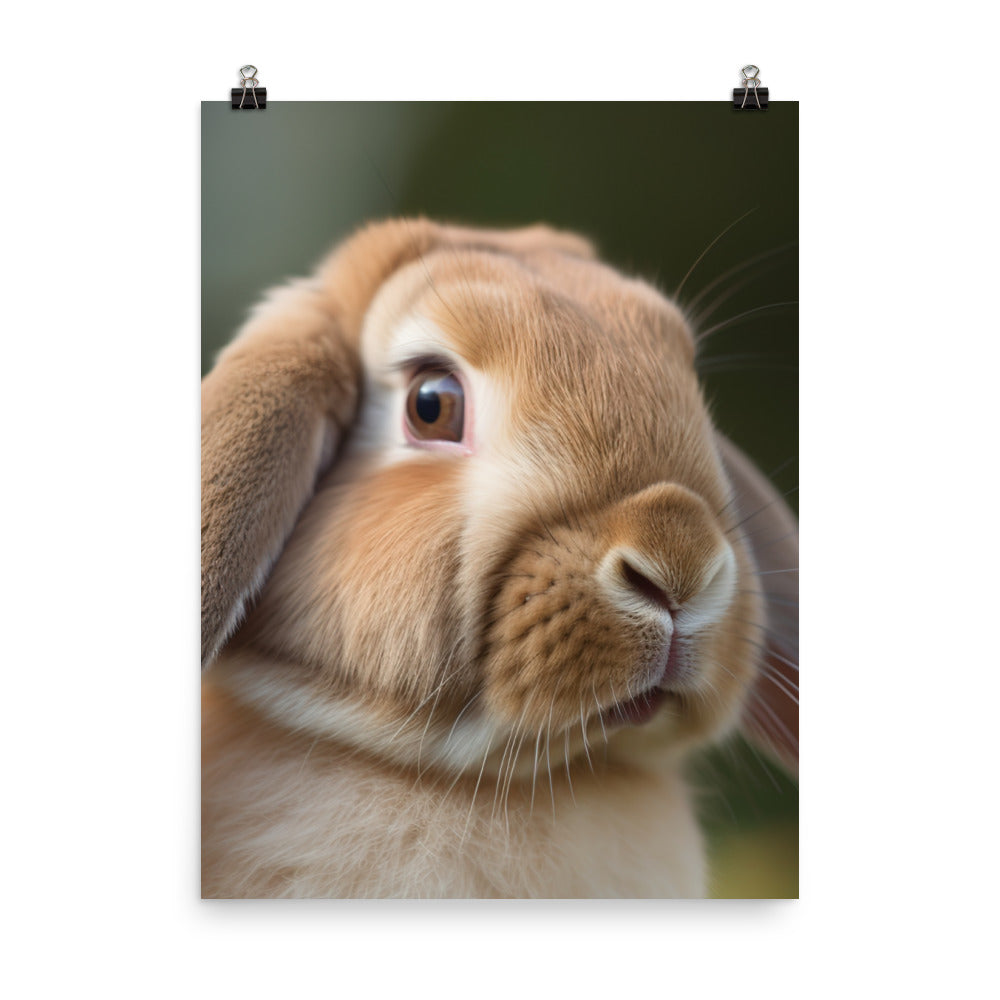 French Lop Portrait Photo paper poster - PosterfyAI.com