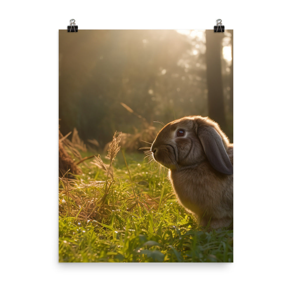 English Lop in Nature Photo paper poster - PosterfyAI.com