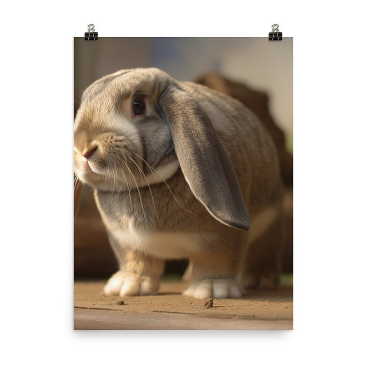 Adventurous English Lop Photo paper poster - PosterfyAI.com
