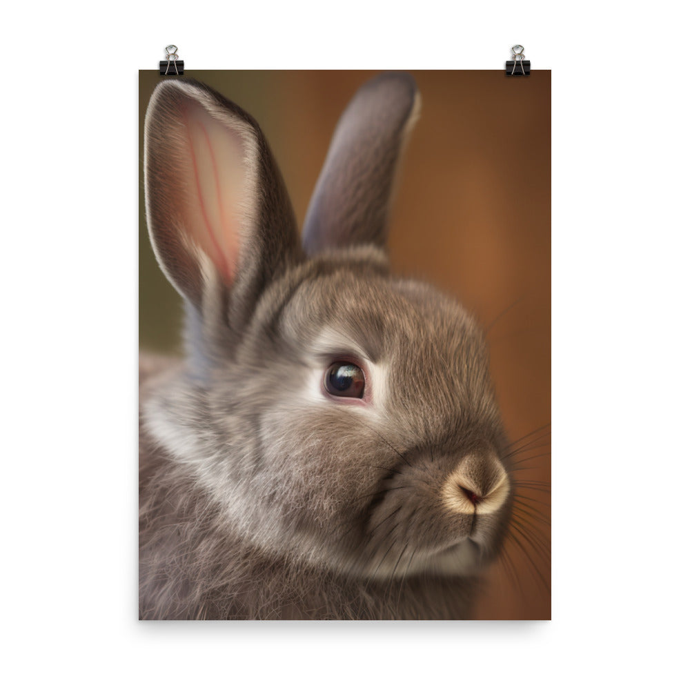 Netherland Dwarf Portrait Photo paper poster - PosterfyAI.com