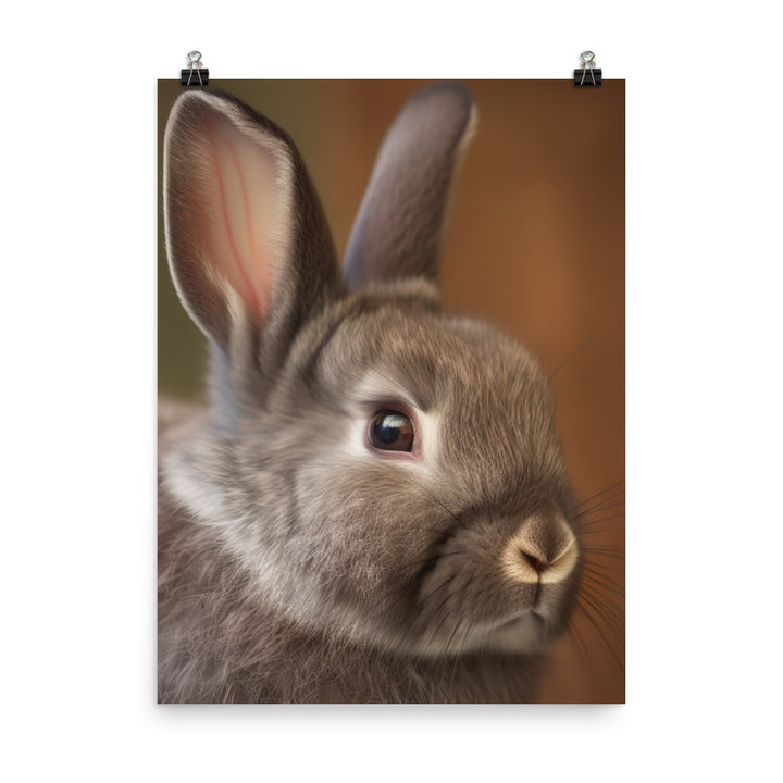 Netherland Dwarf Portrait Photo paper poster - PosterfyAI.com