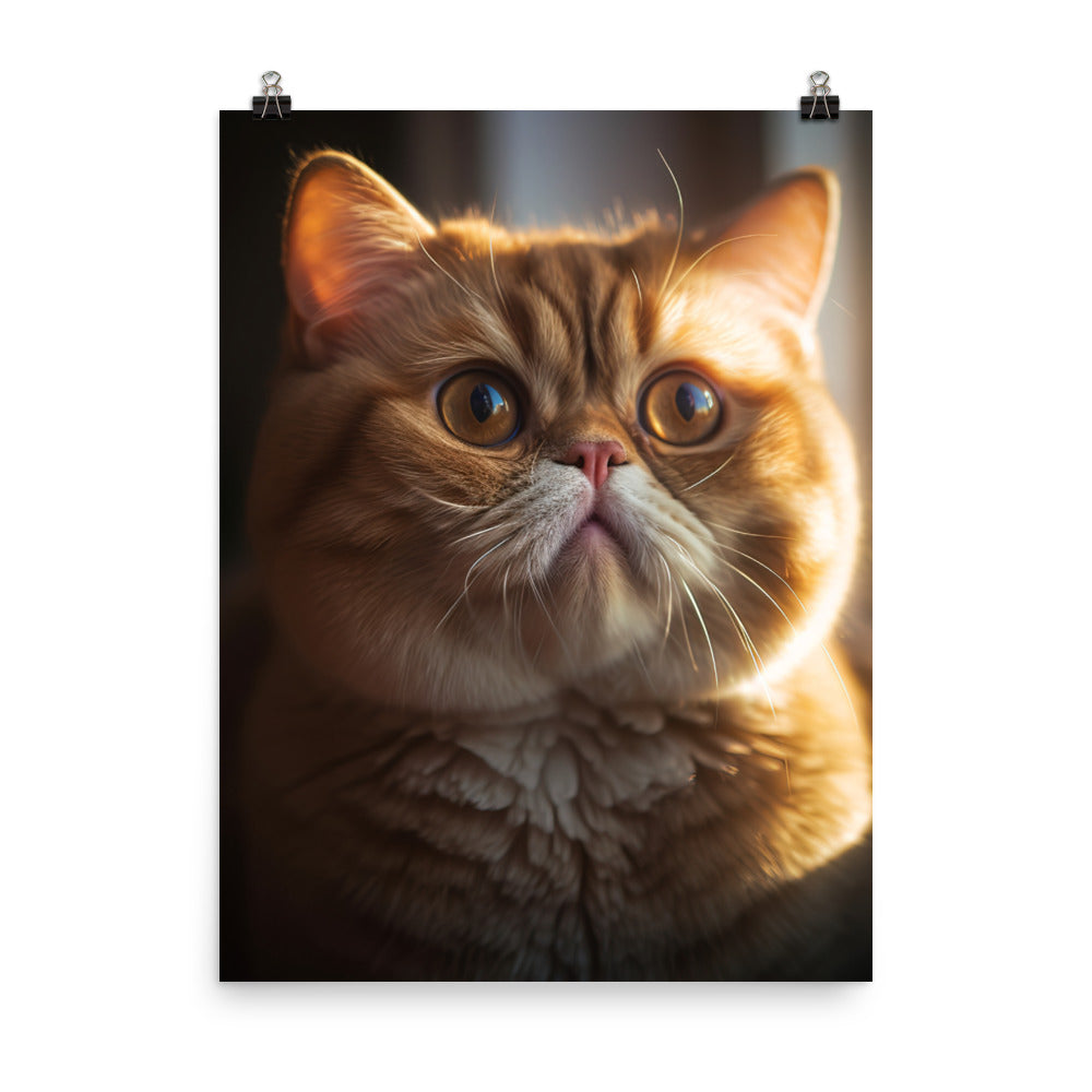 Exotic Shorthair Cat with Big Round Eyes Photo paper poster - PosterfyAI.com