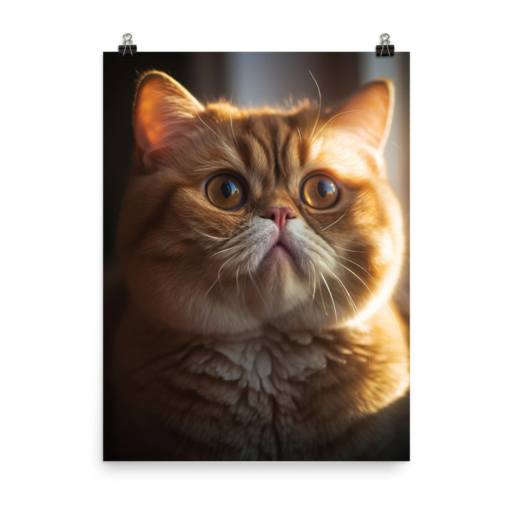 Exotic Shorthair Cat with Big Round Eyes Photo paper poster - PosterfyAI.com