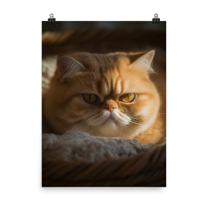Exotic Shorthair Cat with Big Round Eyes Photo paper poster - PosterfyAI.com