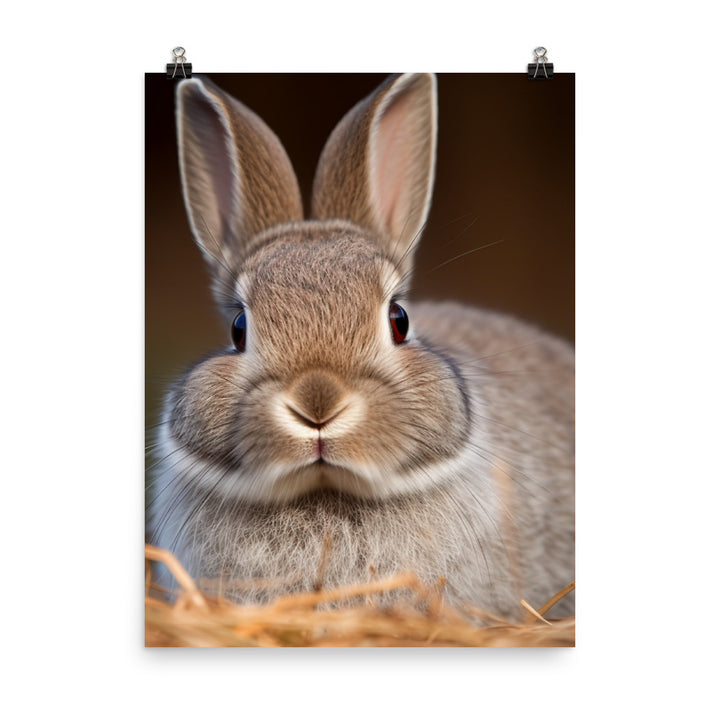 Netherland Dwarf Bunny Photo paper poster - PosterfyAI.com