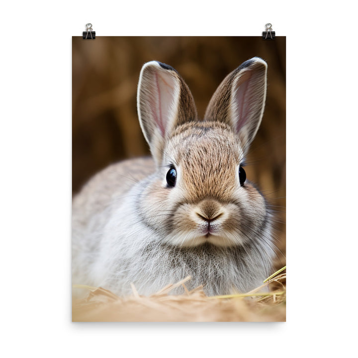 Netherland Dwarf Bunny Photo paper poster - PosterfyAI.com