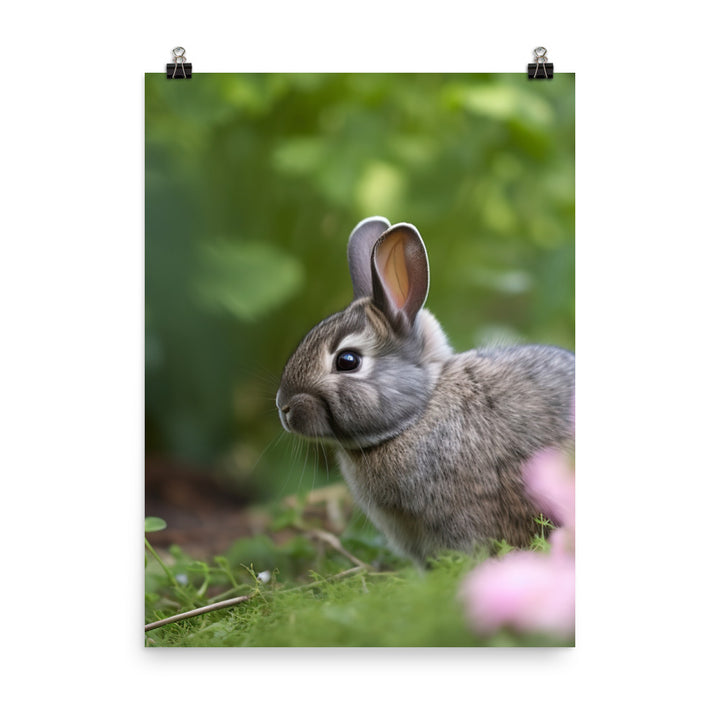 Netherland Dwarf in the Garden Photo paper poster - PosterfyAI.com