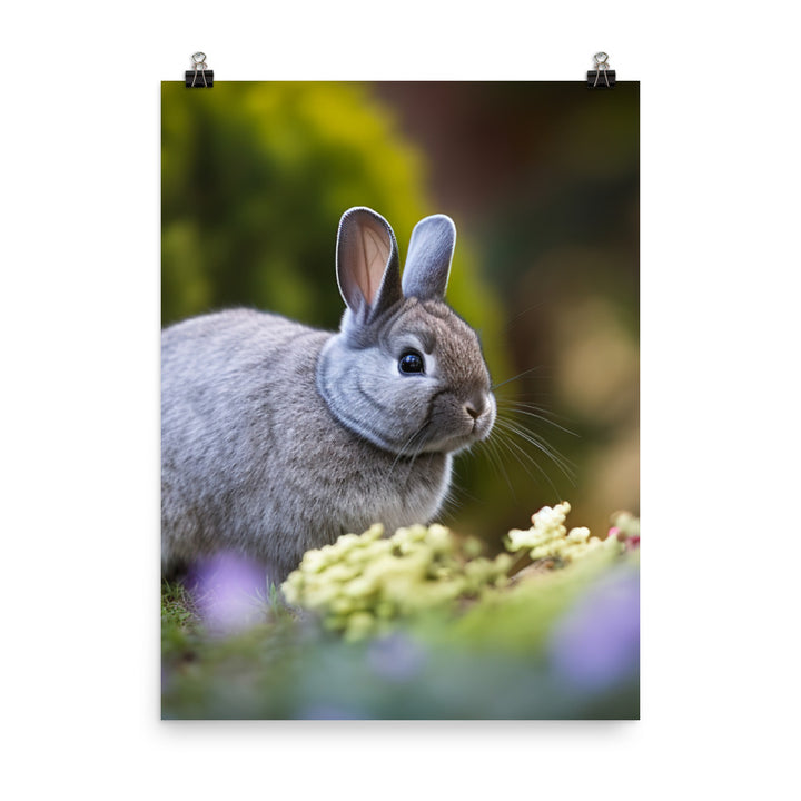 Netherland Dwarf in the Garden Photo paper poster - PosterfyAI.com