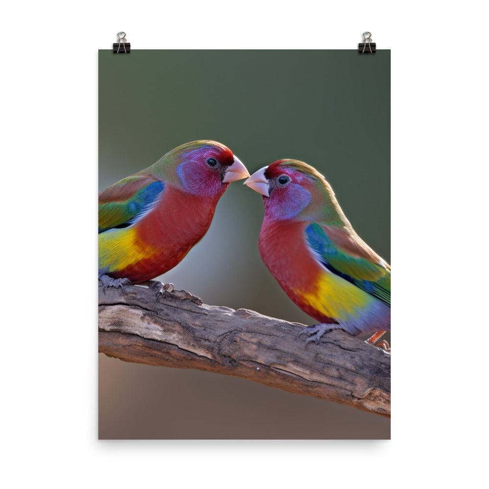Rainbow Finches in the Wild Photo paper poster - PosterfyAI.com