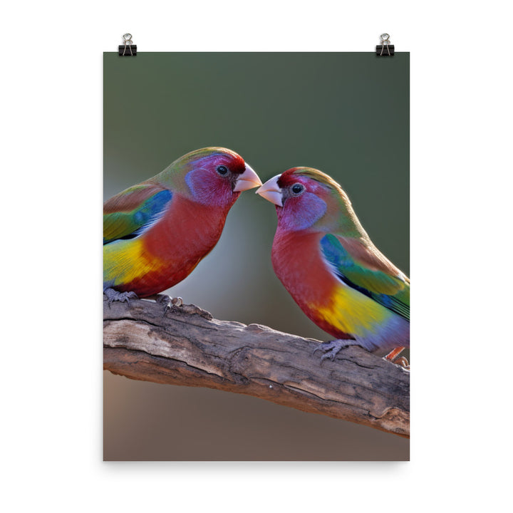 Rainbow Finches in the Wild Photo paper poster - PosterfyAI.com
