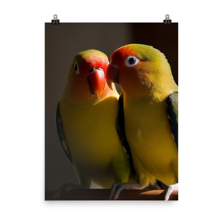 Lovebirds Pair Photo paper poster - PosterfyAI.com