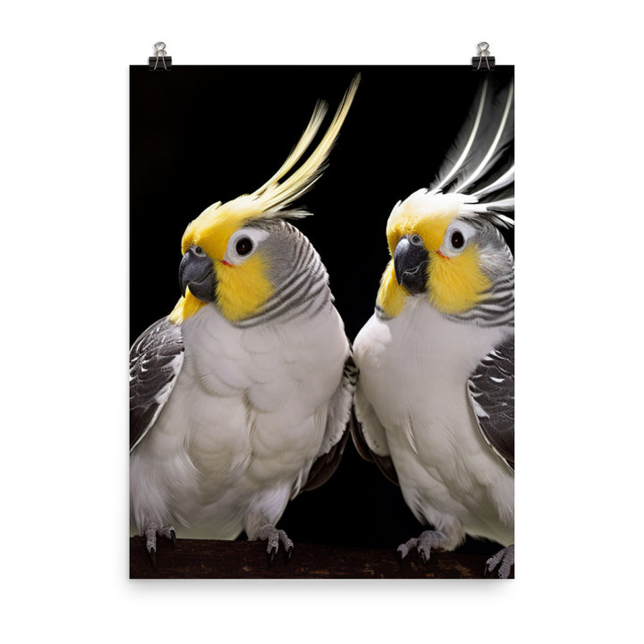 Graceful Cockatiels Photo paper poster - PosterfyAI.com