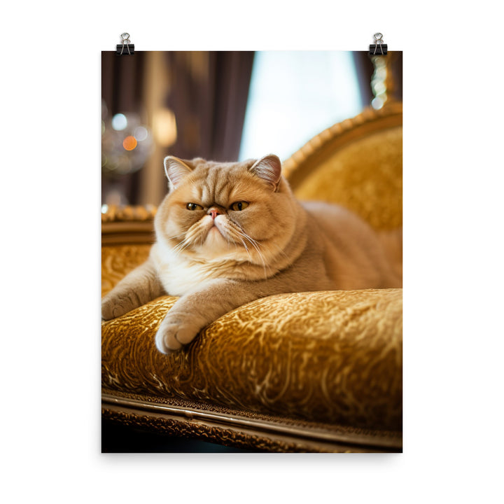 Exotic Shorthair Cat Lounging Photo paper poster - PosterfyAI.com