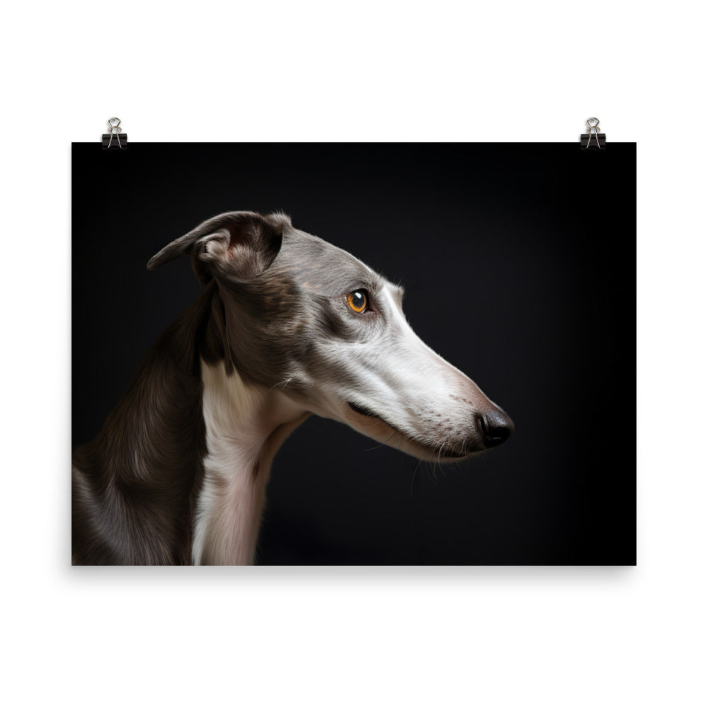 Regal Greyhound Portrait photo paper poster - Posterfy.AI