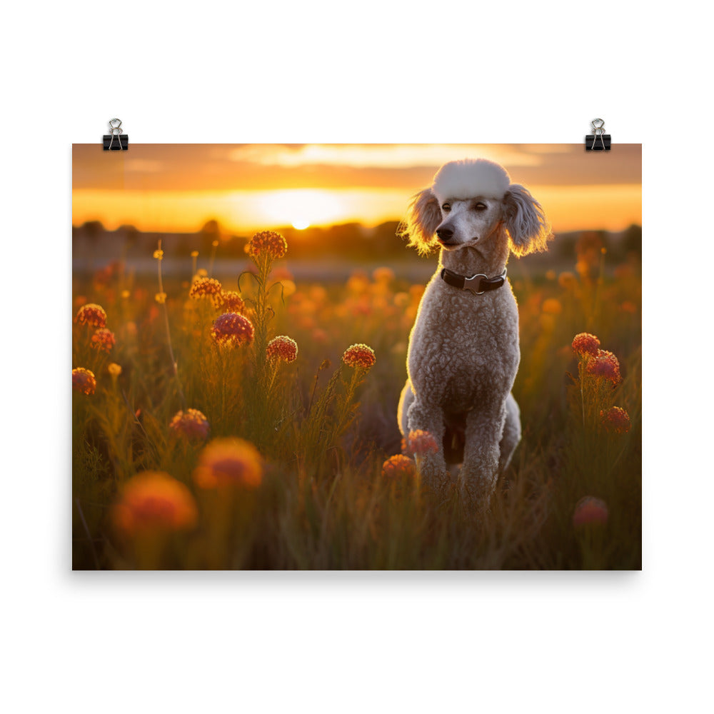 The Majestic Poodle in Natural Surroundings photo paper poster - Posterfy.AI