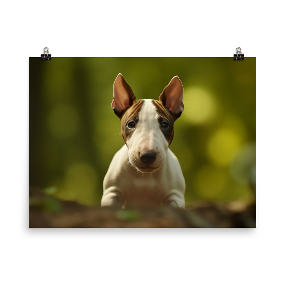 Playful Bull Terrier Pup photo paper poster - Posterfy.AI