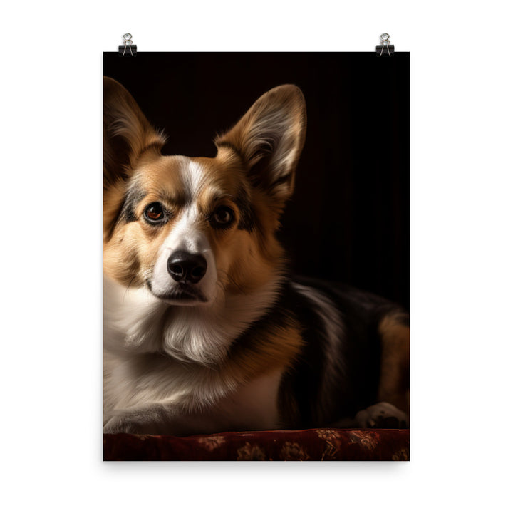 Welsh Corgi Portrait Photo paper poster - PosterfyAI.com