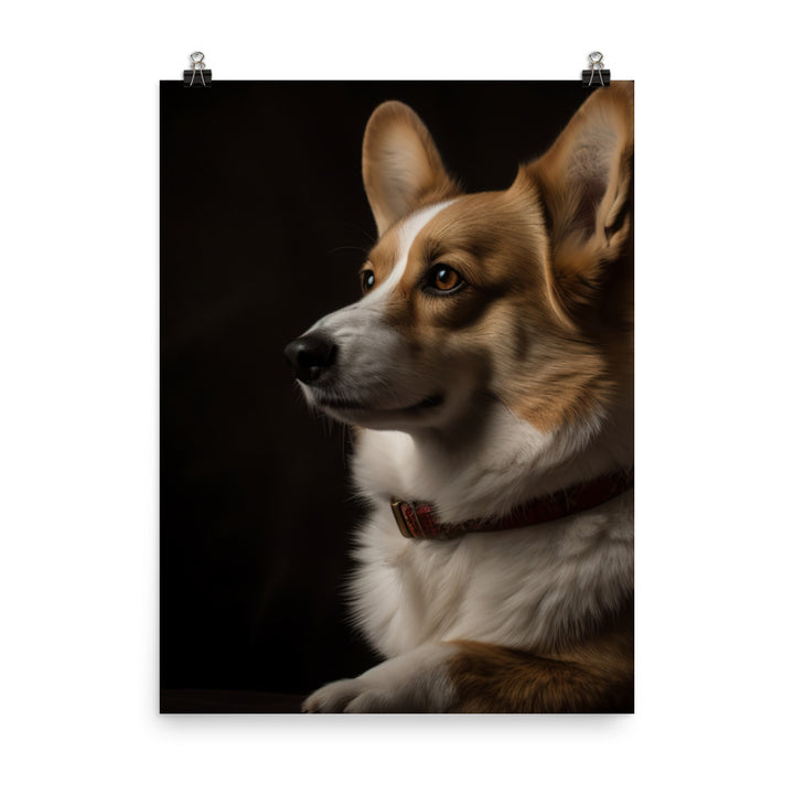 Welsh Corgi Portrait Photo paper poster - PosterfyAI.com