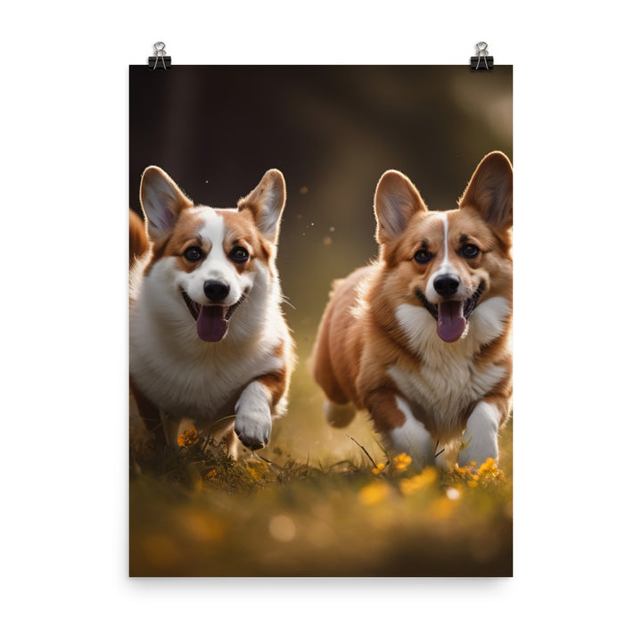 Welsh Corgi Best Friends Photo paper poster - PosterfyAI.com