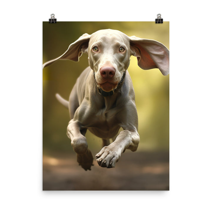 Weimaraner at Play Photo paper poster - PosterfyAI.com