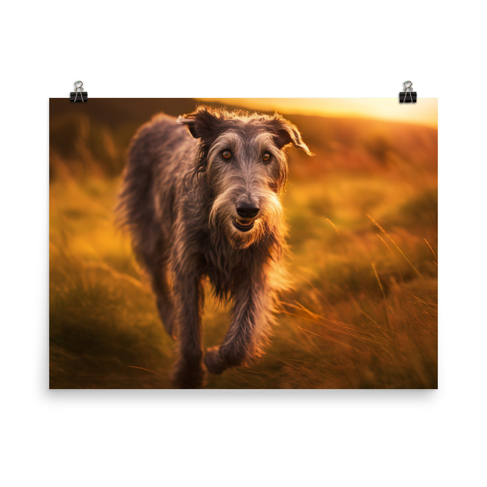 Majestic Scottish Deerhound at Sunset photo paper poster - Posterfy.AI