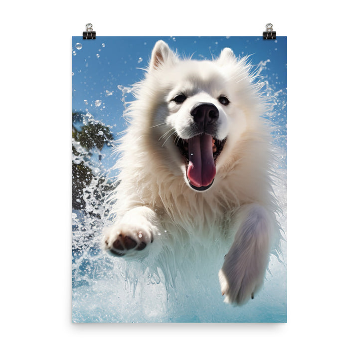 Samoyed Splash Photo paper poster - PosterfyAI.com
