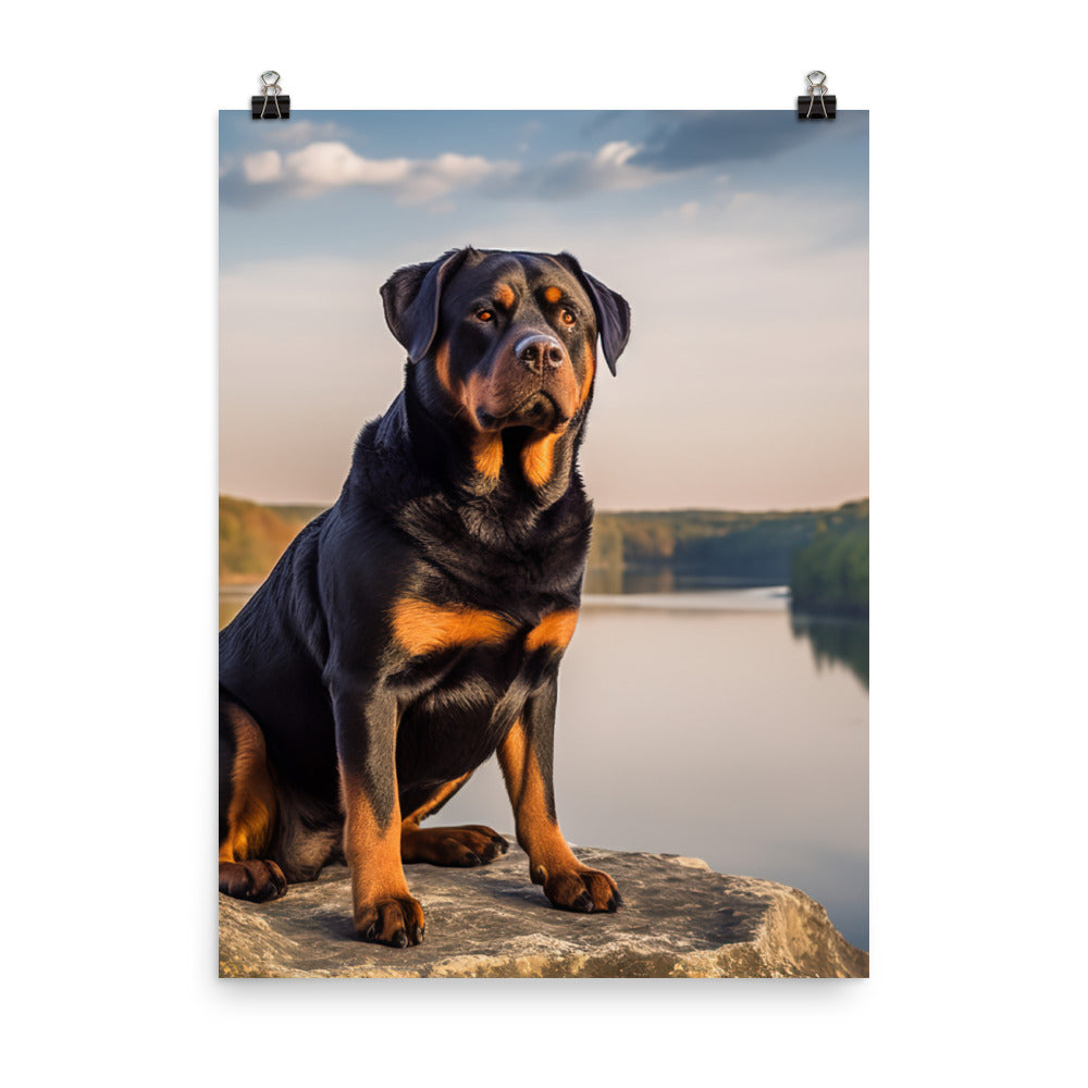 Rottweilers regal beauty Photo paper poster - PosterfyAI.com