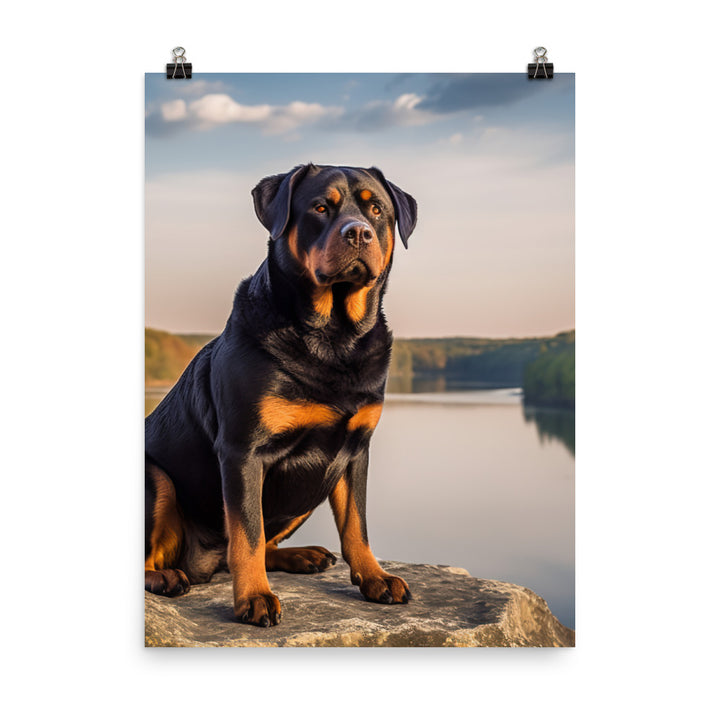 Rottweilers regal beauty Photo paper poster - PosterfyAI.com