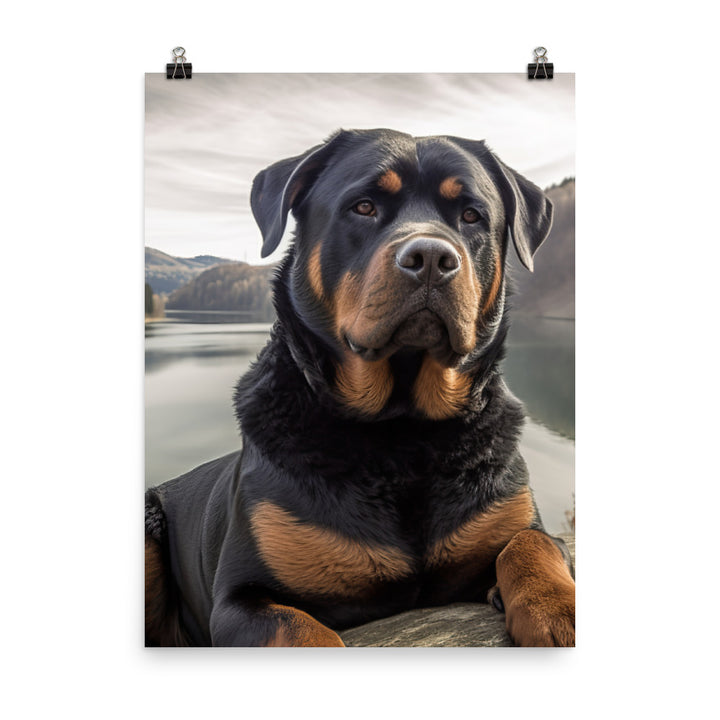 Rottweilers regal beauty Photo paper poster - PosterfyAI.com