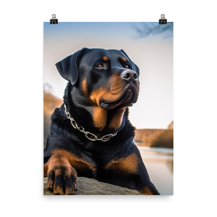 Rottweilers regal beauty Photo paper poster - PosterfyAI.com