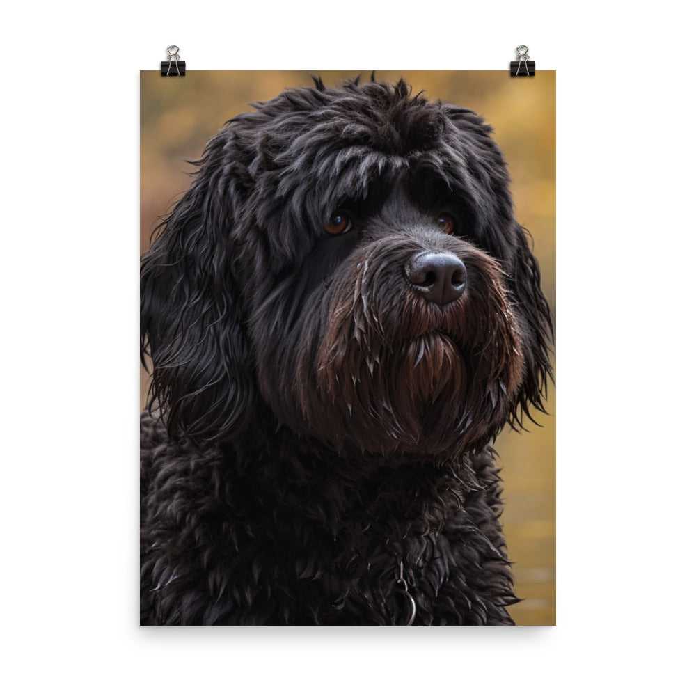 Portuguese Water Dog walk Photo paper poster - PosterfyAI.com