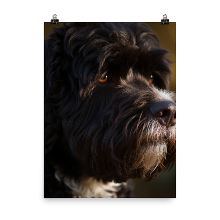 Portrait of a Portuguese Water Dog Photo paper poster - PosterfyAI.com