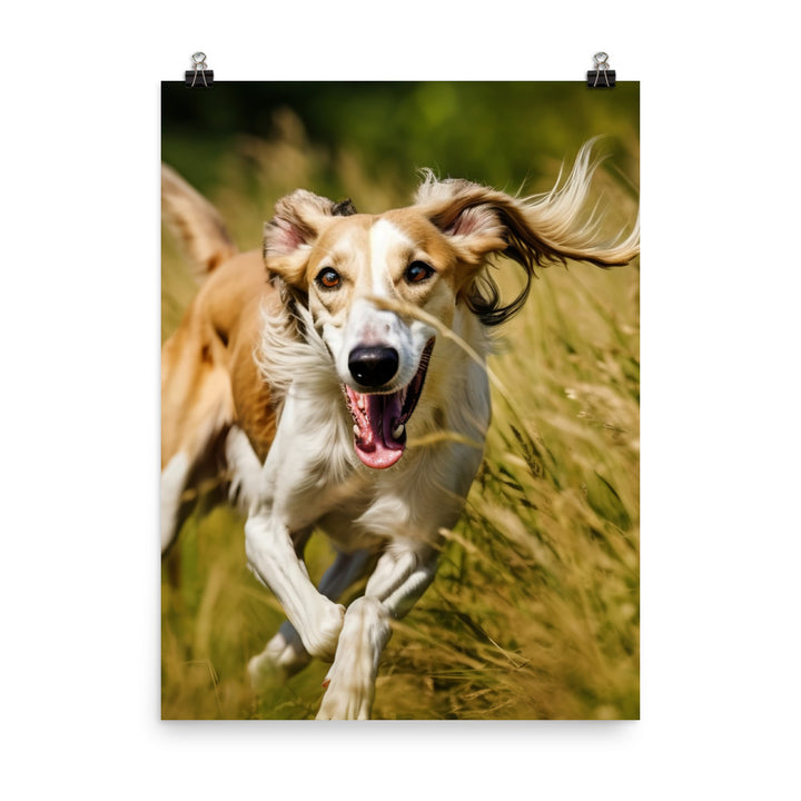Playful Saluki Photo paper poster - PosterfyAI.com