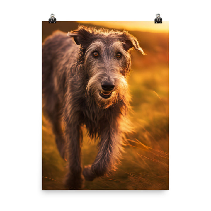 Majestic Scottish Deerhound at Sunset Photo paper poster - PosterfyAI.com
