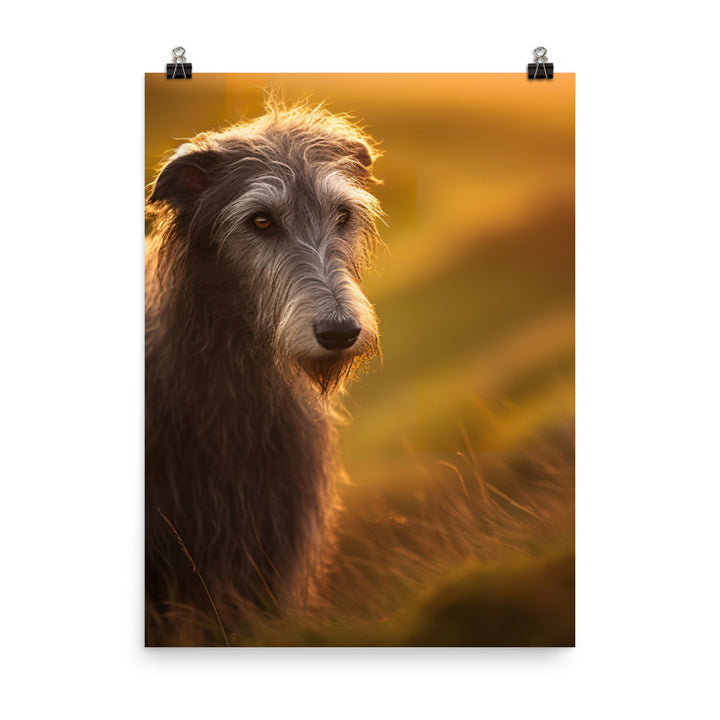 Majestic Scottish Deerhound at Sunset Photo paper poster - PosterfyAI.com